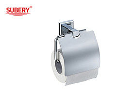 青銅 単一のトイレットロール紙ホルダー 浴室 高品質のクロム色 OEM青銅ベース 方形デザイン